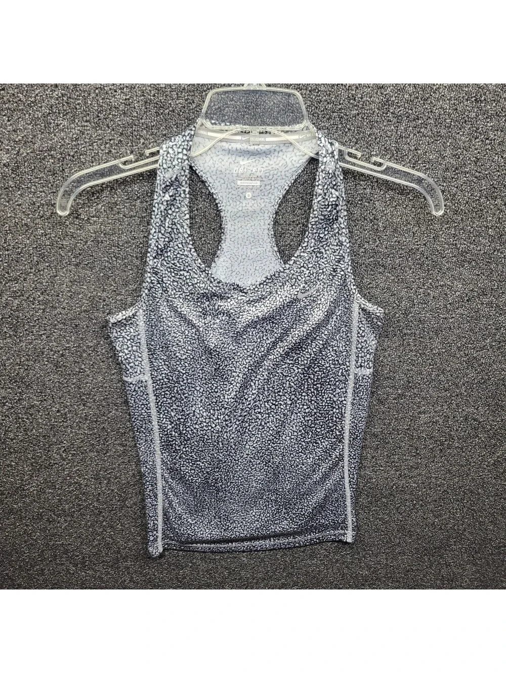Nike Black/White Cheetah Print Women's Sz Small Dri-fit Gym Racer Back Tank